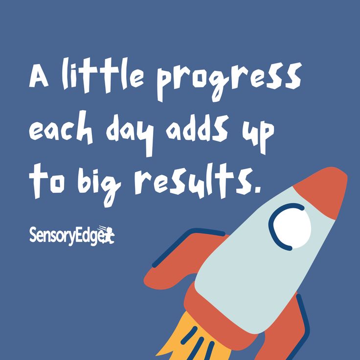 a rocket with the words, a little progress each day adds up to big results