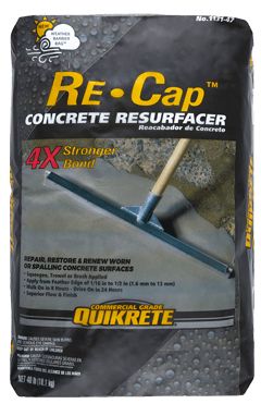 the re - cap concrete resurfacer is shown in this package, and it's ready to be used