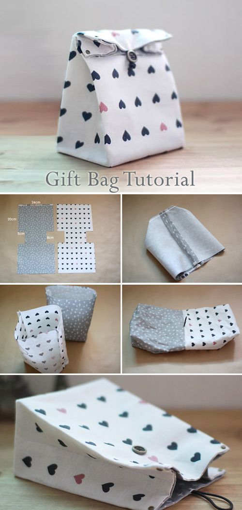 the instructions for how to make an origami bag with polka dots and hearts