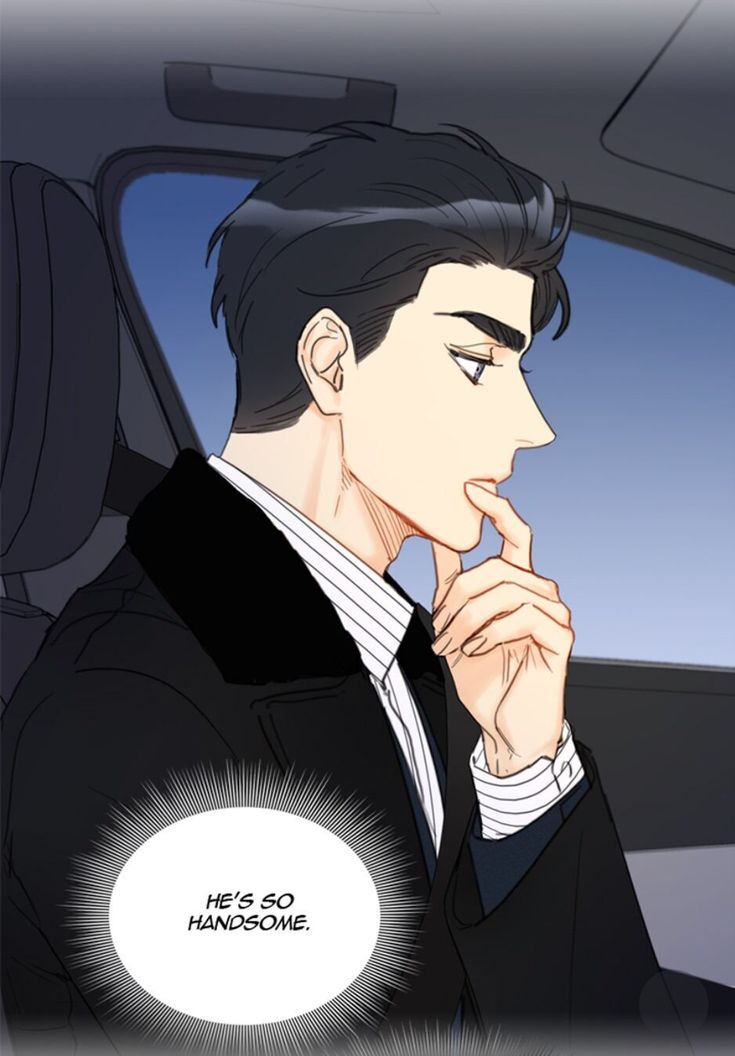 a man in a suit and tie sitting in a car talking to another man with his hand on his chin