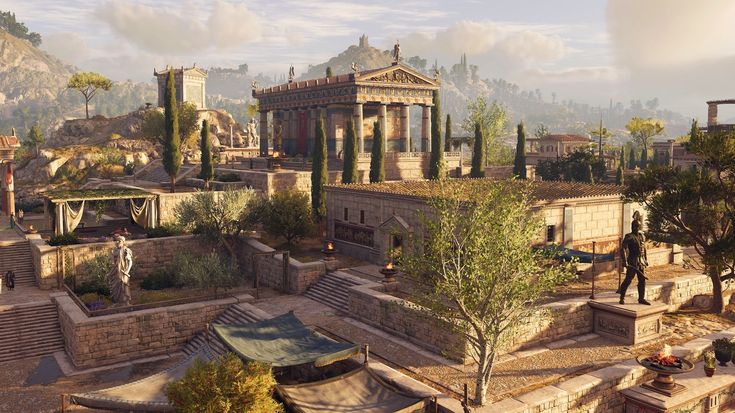 an image of a roman city that looks like it could be in the future