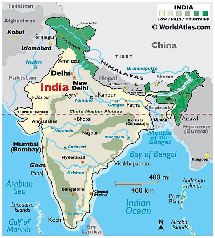 map of india showing the major cities