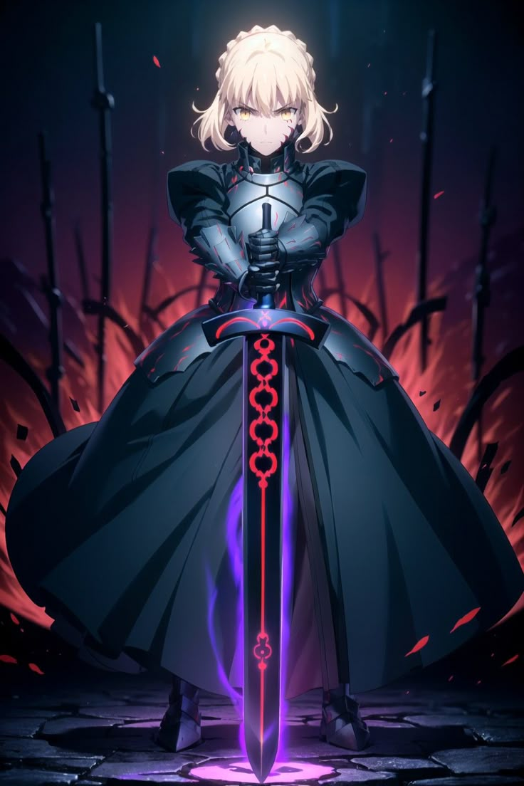 Saber Alter 💛 Fate Alter Saber Wallpapers, Saber Alter Wallpapers, Fate Stay Saber, Fate Stay Night Characters, Fate Alter, Saber Fate Grand Order, Fate Artoria Pendragon, Artoria Alter, Fate Wallpaper