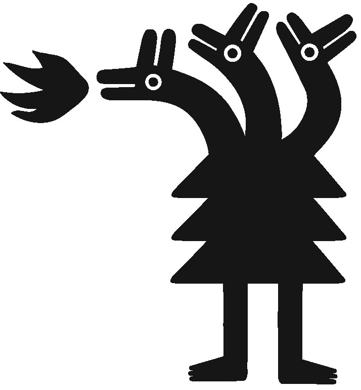 a black and white drawing of a person with two hands in the shape of a bird