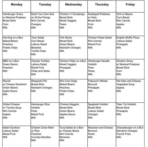 the printable meal plan is shown in black and white