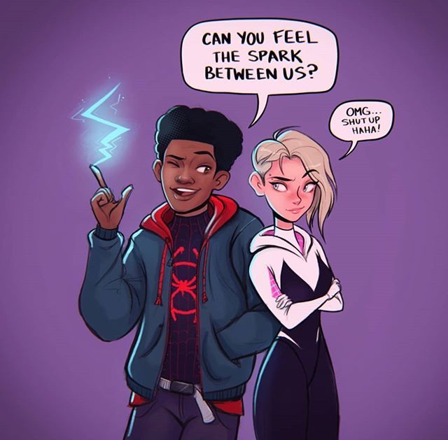 Miles x gwen Marvel Spiderman Art, Marvel Dc Comics, Marvel Heroes ...