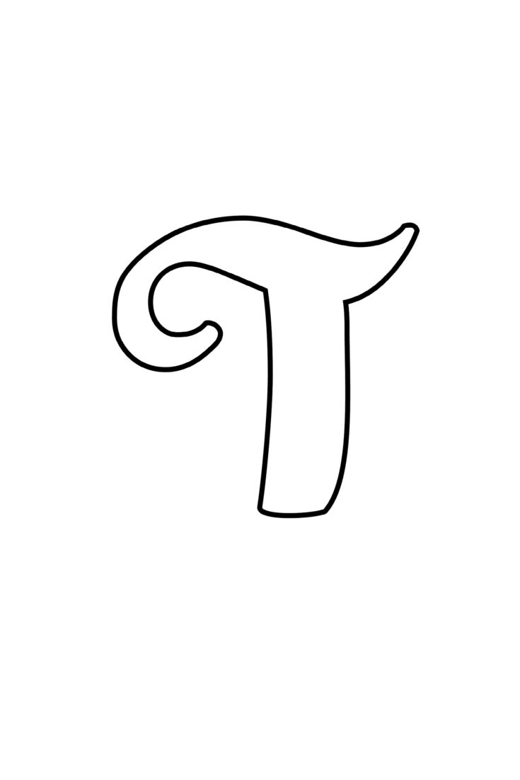 the letter t is drawn in black and white