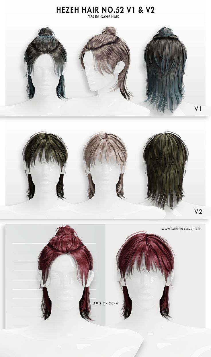 the different types of hair are shown in this graphic style, including red and black