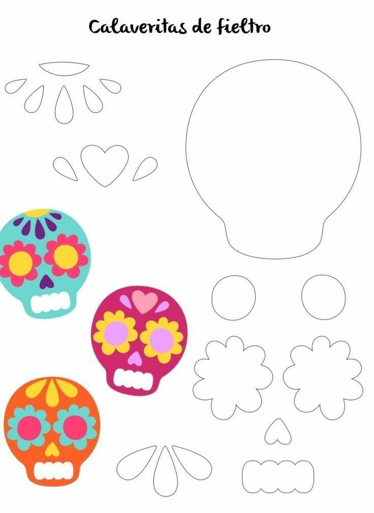 a paper cutout with three skulls and flowers in the shape of a speech bubble