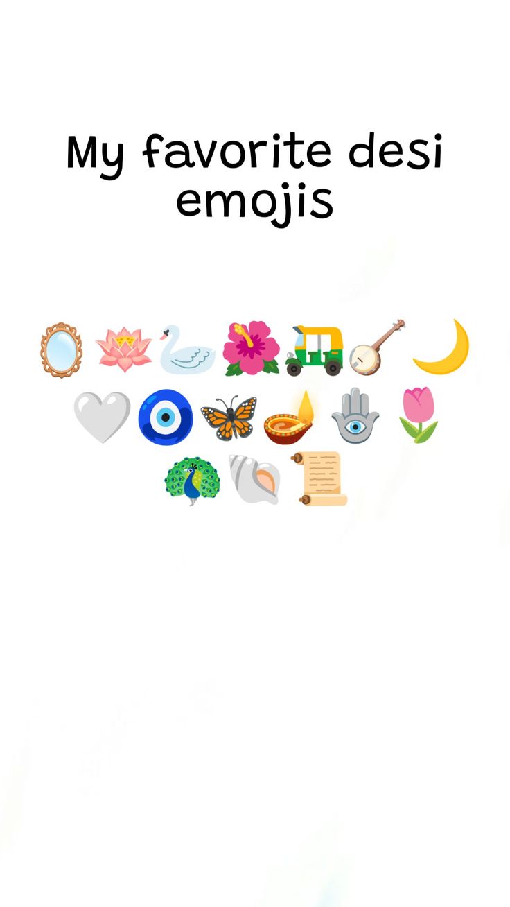 the cover of my favorite desi emojis, with images of flowers and other things