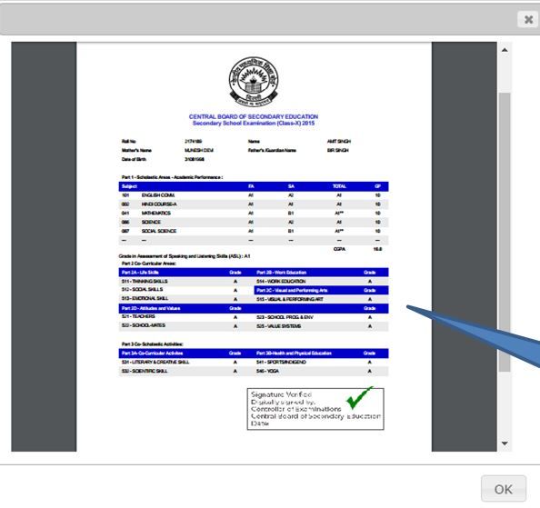 CBSE 10th Marksheet Download