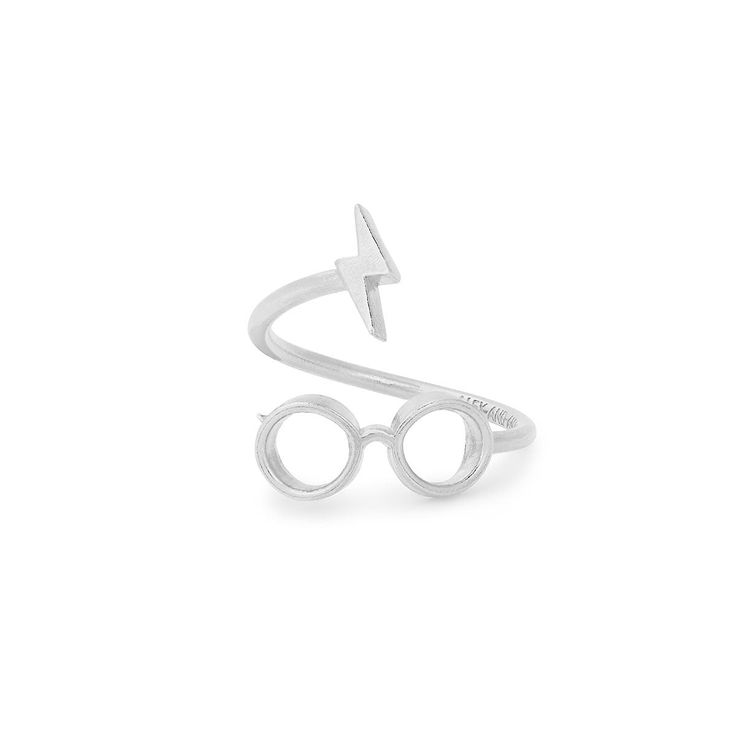 harry potter's glasses ring with lightning bolt in the middle, on a white background