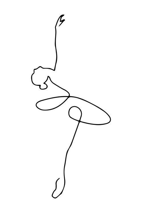 a line drawing of a person in the air