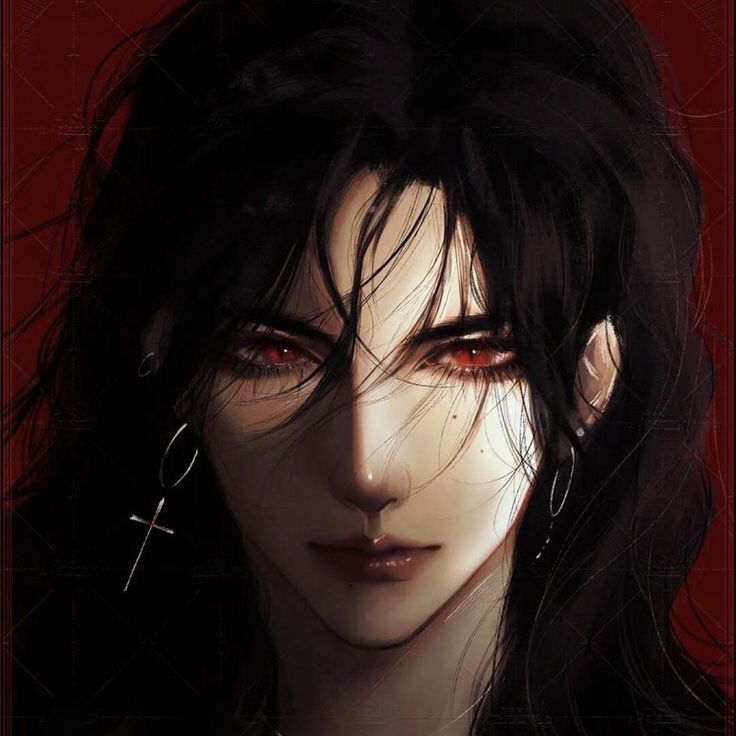 a digital painting of a woman with dark hair and piercings