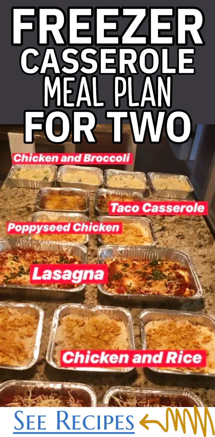 freezer casserole meal plan for two