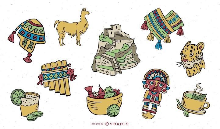 hand drawn mexican symbols and objects