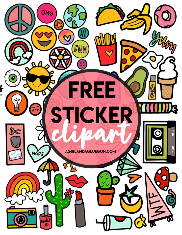 the free sticker clipart is available for all kinds of items that are on display