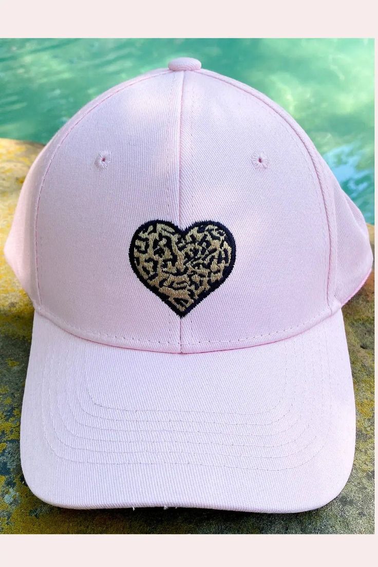 Blush Pink Hat w/ Cheetah Heart Pink Hat, Blush Pink, Trucker Hat, Blush, Hats, Pink