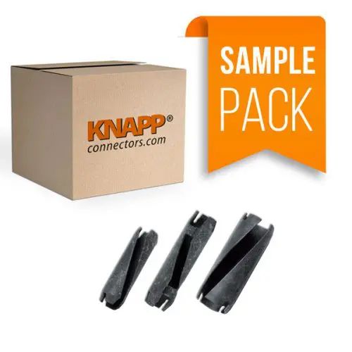 knap connectors are shown in front of a box