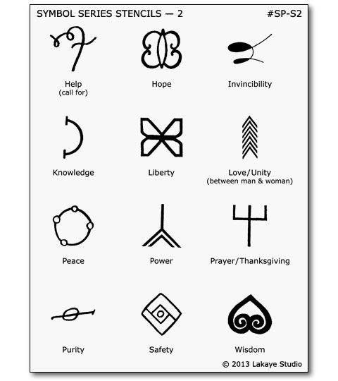 an image of various symbols in black and white on a sheet of paper with the words,