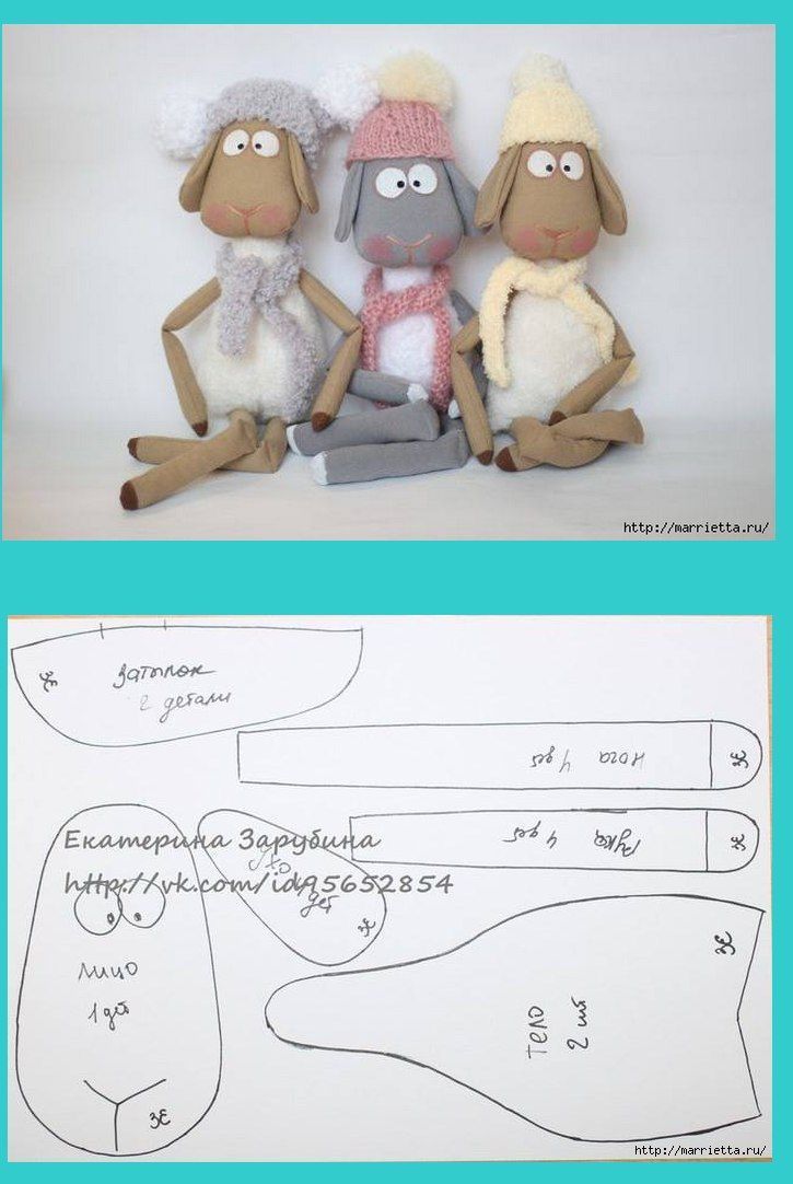 three stuffed sheep sitting next to each other on top of a paper sheet with numbers