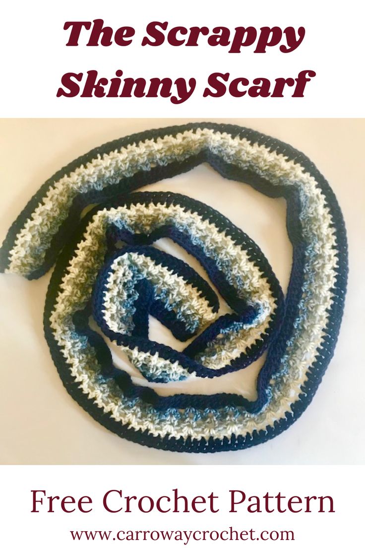 Scrappy Skinny Scarf Free Crochet Pattern - Carroway Crochet