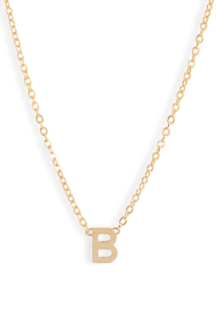 Personalize your stack with this layering-friendly necklace centered with a dainty pendant of your favorite initial filled with 14-karat yellow gold. 16" length 14k-gold fill Made in the USA B Initial Necklace, B Initial, Dainty Pendant, Initial Pendant Necklace, Initial Pendant, Initial Necklace, On Set, Gold Filled, Initials