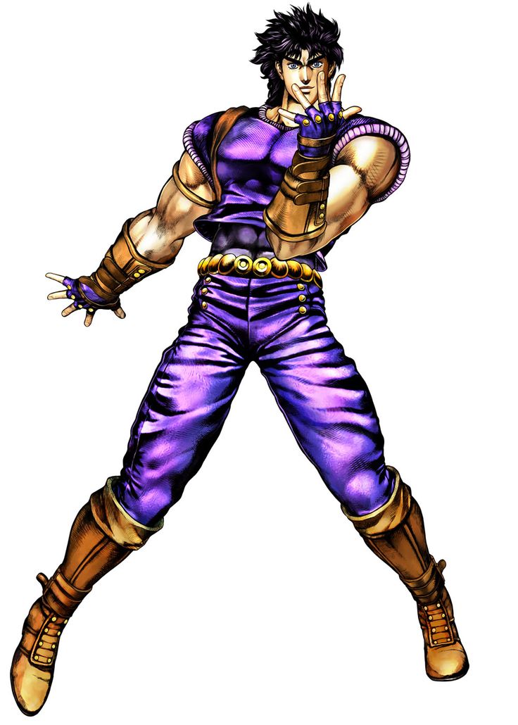 an anime character in purple and gold