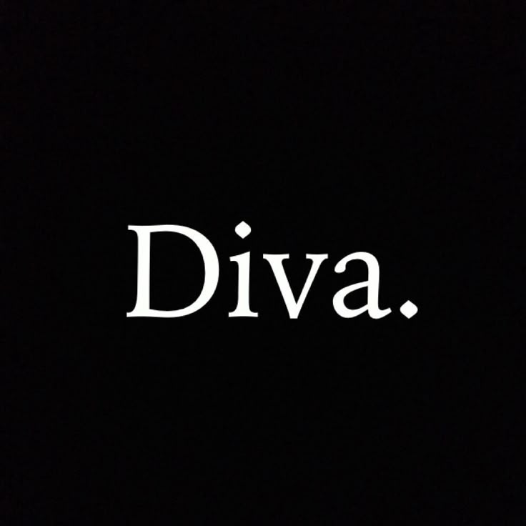 the word diva written in white on a black background