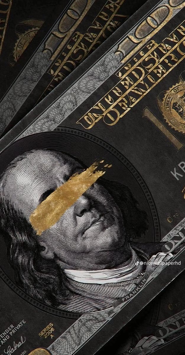 a pile of twenty dollar bills with a gold piece sticking out of it