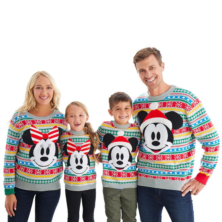 Christmas Sweater With Lights, Family Sweaters, Christmas Sweater Outfits, Family Sweater, Disneyland Christmas, Disney With A Toddler, Very Merry Christmas Party, Christmas Clothes, Mickey And Minnie Mouse