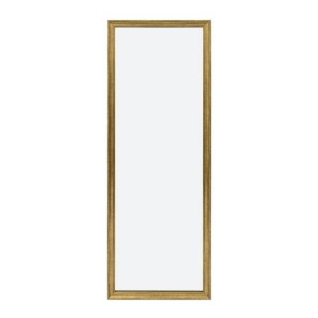 a gold framed mirror on a white background with clippings to the right and left side