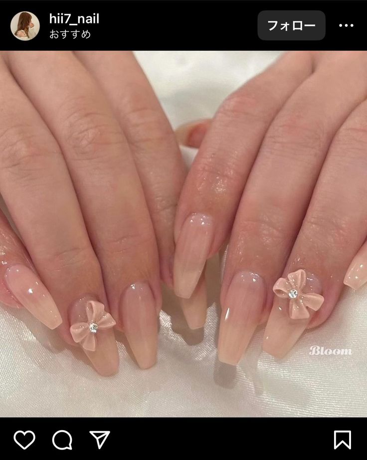 Nails With Charms Simple, Simple Nails With Charms, Nails With Charms, Uñas Aesthetic, Classic Nails, Simple Nails, Pink Nails, Gel Nails, Acrylic Nails