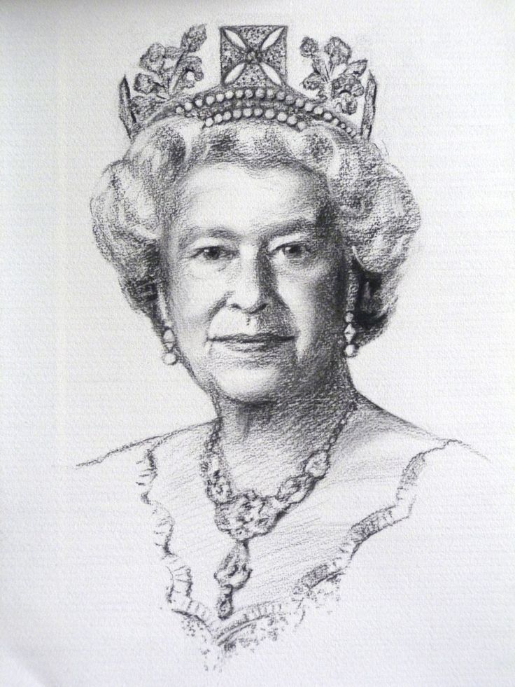 a drawing of the queen elizabeth on twitter