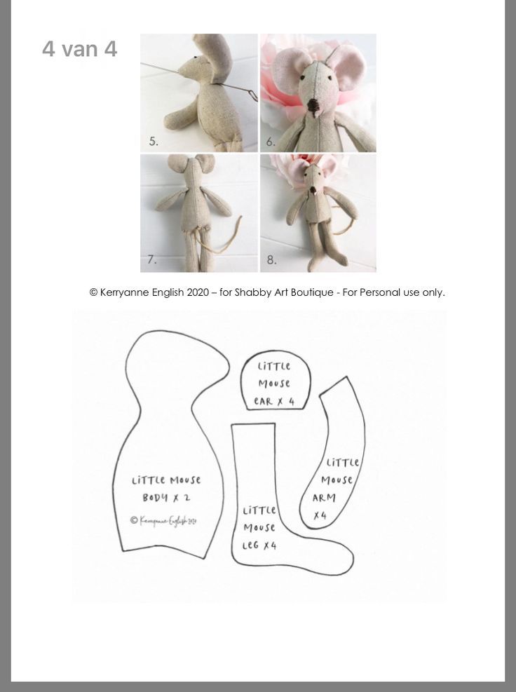 the instructions for how to make a stuffed mouse