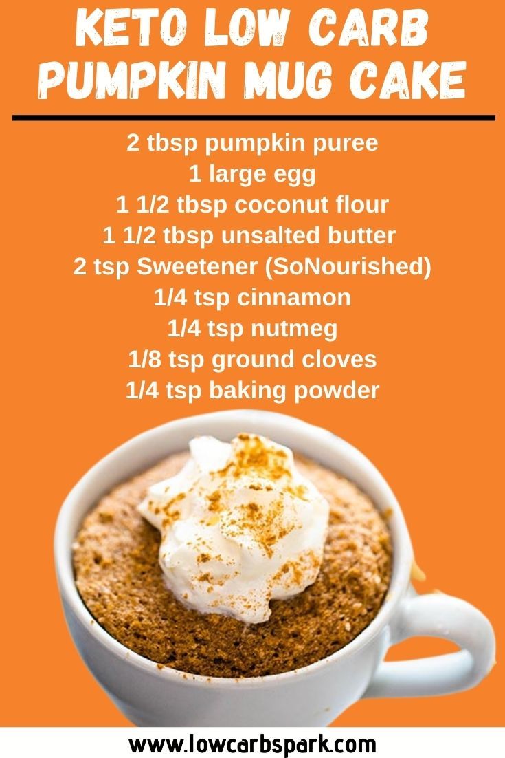 the keto low carb pumpkin mug cake recipe