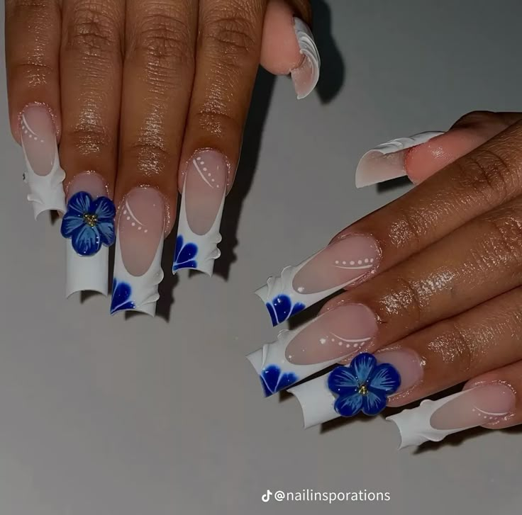 Blue Square Acrylic Nails, Shape Nails, Acrylic Toe Nails, Blue Acrylic Nails, Colored Acrylic, Girly Acrylic Nails, Glow Nails, Coffin Shape, Dope Nail Designs