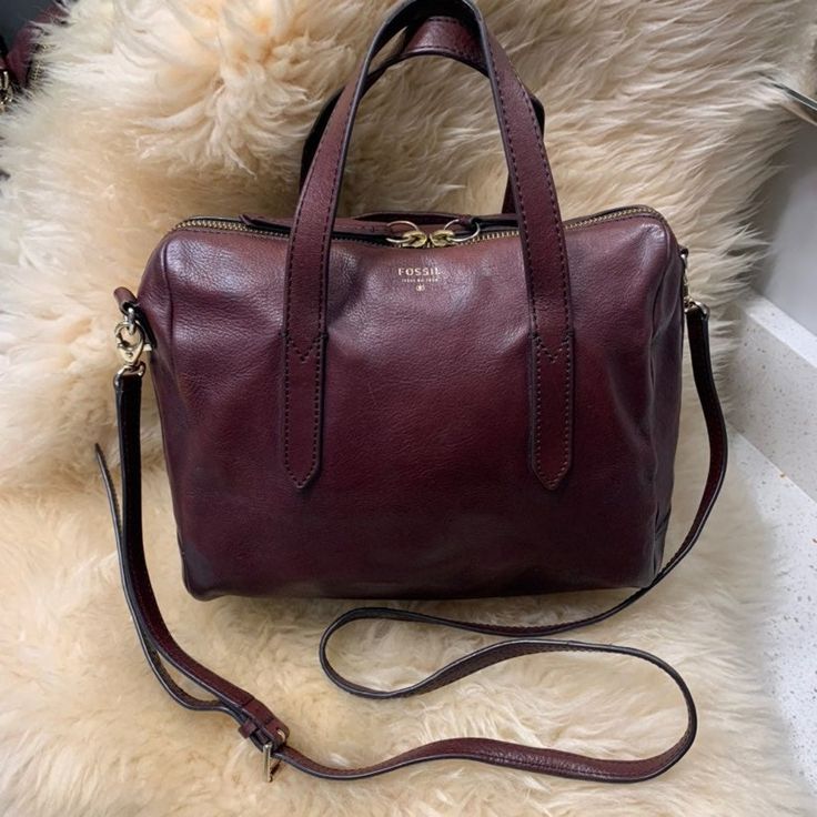 Fossil Sydney Satchel, Bag Collection, Raisin, Kate Spade Top Handle Bag, Declutter, Perfect Place, Fossil, Leather Handbags, Duffle Bag