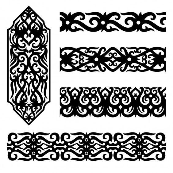 a set of decorative borders and dividers in the form of an ornament