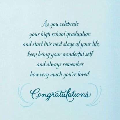 congratulations card with the words congratulations written in cursive writing on blue paper,