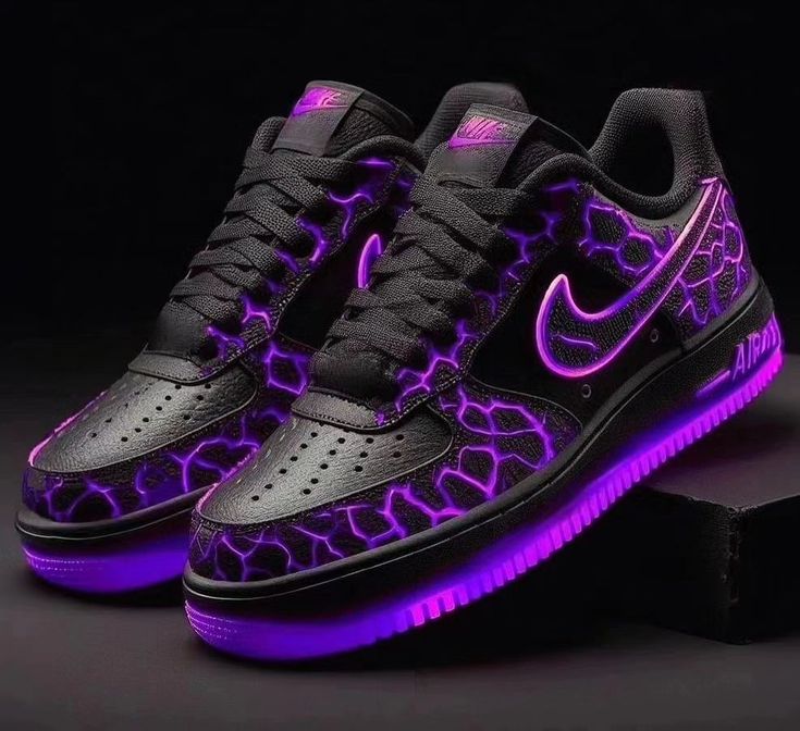 Purple Black Custom Air Force 1 – XX CUSTOM Purple Nike Shoes, Guerriero Samurai, Nike Shoes Women Fashion, Purple Lightning, Gents Shoes, Nike Fashion Shoes, Custom Nike Shoes, Air Shoes, Custom Air Force 1