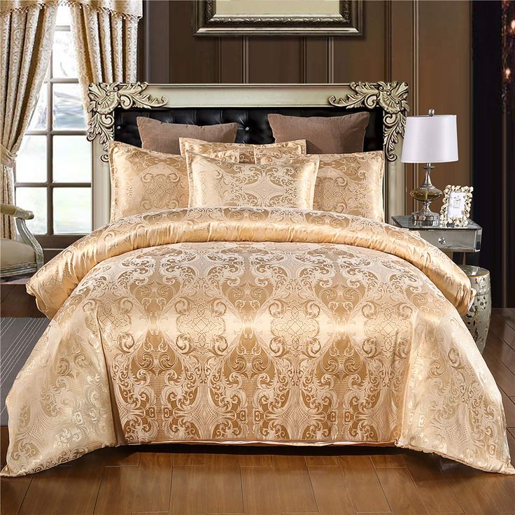 PRICES MAY VARY. Queen Size: 3 Piece set includes one duvet cover and two pillow cases (Note: duvet insert and bedding sheet are not included). Queen Size duvet cover case measures 90" x 90" inches and includes hidden zipper closure for elegant look and concealed 4 corner string ties to keep the duvet non-slip ensuring greater comfort at night. Queen Size pillowcase measure 20" x 28" inches. Available in California King, King, Queen, Full and Twin sizes. DURABLE, SOFT TOUCH & DESIGN: This natura Letto King Size, No Bed, Jacquard Bedding, Luxury Bed Sheets, Satin Bedding, Luxury Duvet Covers, Luxury Bedding Set, Luxurious Bed, King Size Duvet