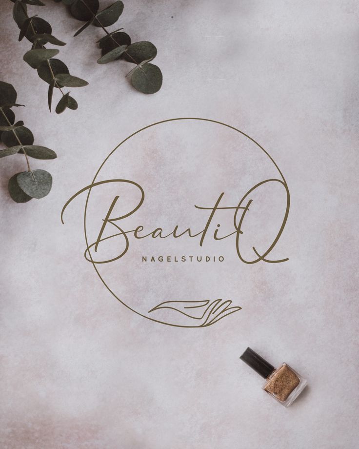 the logo for beauti nagelisturi is surrounded by greenery and nail polish