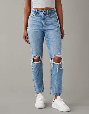 The same Mom Jean fit you know & love: High-waisted with a tapered, ankle-skimming cropped leg. Cute Winter Jeans, Jeans With High Top Sneakers, Trendy Jeans 2024, High Rise Mom Jeans Outfit, Amazon Jeans Women, Womens Jeans 2024, American Eagle Mom Jeans Outfit, Mom Jeans Shoes, Cute Jeans Black