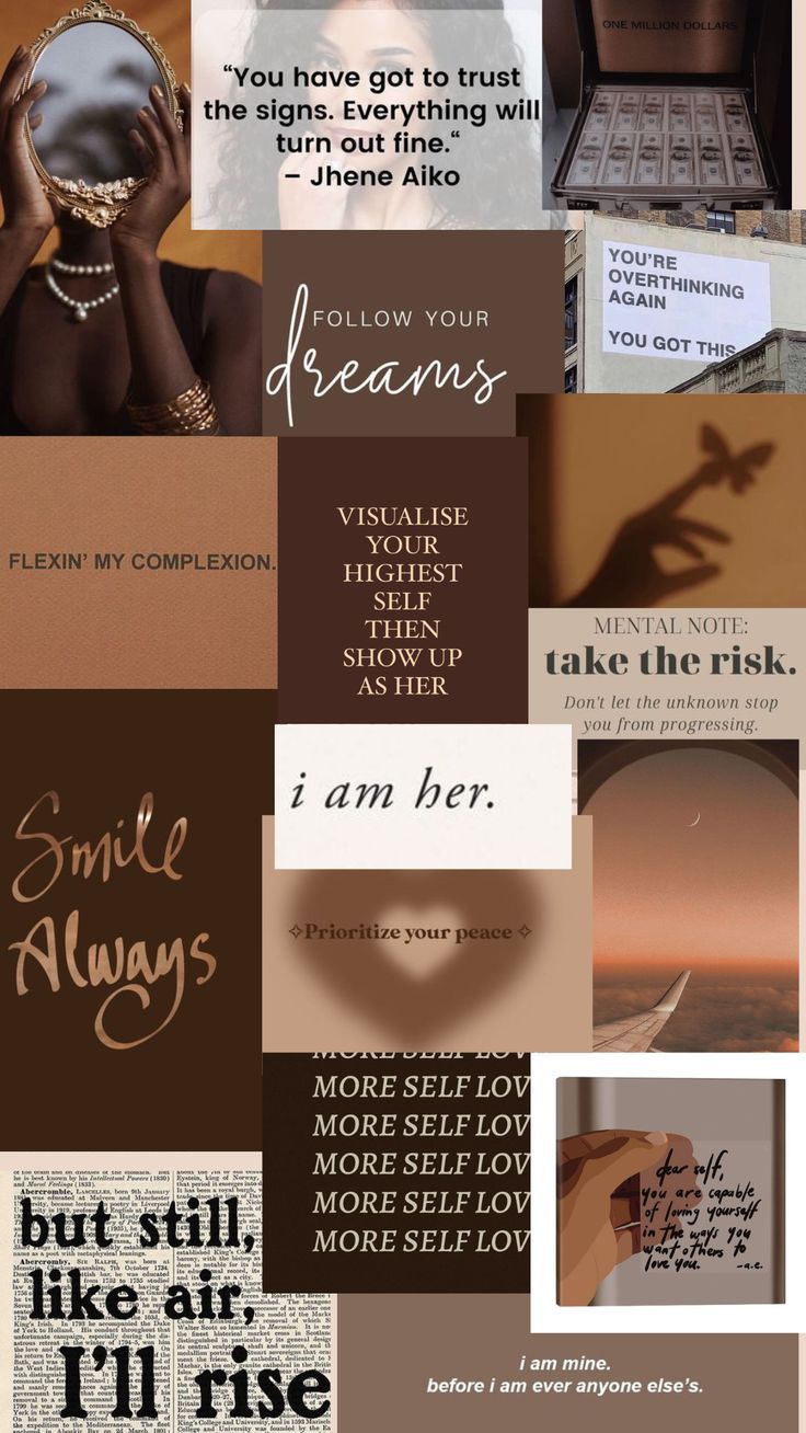 Beautiful brown motivating women empowerment wallpaper
#beautiful #brown #motivation #wallpaper #brown #goals #visionboard Christmas Religious Quotes, Empowerment Wallpaper, Brown Aesthetic Wallpaper, Board Wallpaper, Christmas Religious, Positive Quotes Wallpaper, Vision Board Examples, Motivation Wallpaper, Affirmation Board