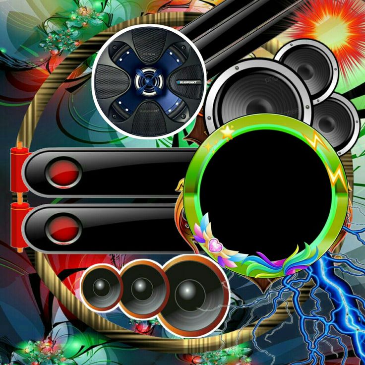 an abstract background with speakers and other items