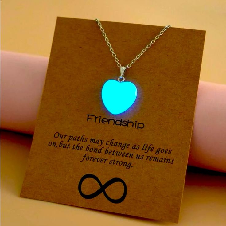 Glow In The Dark Friendship Heart Pendant Blue Nwt Glow Necklace, American Girl Doll Hairstyles, Glowing Necklace, Embellished Fashion, Heart Charm Necklace, Statement Collar Necklace, Magical Jewelry, Dark Heart, Necklaces Jewelry