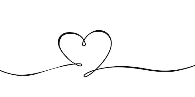 a black and white drawing of a heart with a string in the shape of a wave