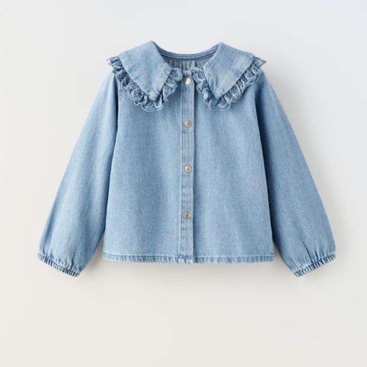 Brand New With Tags. See Closet For Other Zara Items In The Same Size. Boys Plaid Shirt, Embroidered Denim Shirt, White Linen Shirt, Bib Collar, Long Sleeve Denim Shirt, Collared Blouse, Pinstripe Dress, Zara Girl, Zara Shirt