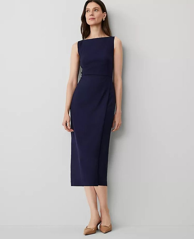 829791 Navy Suit Dress Women, Timeless Cocktail Dresses, Womens Business Dress, Business Formal Women Dress, Dresses For Work Offices, Work Dinner Dress, Stylish Work Attire Business Casual, Professional Dress Women, Structured Clothing